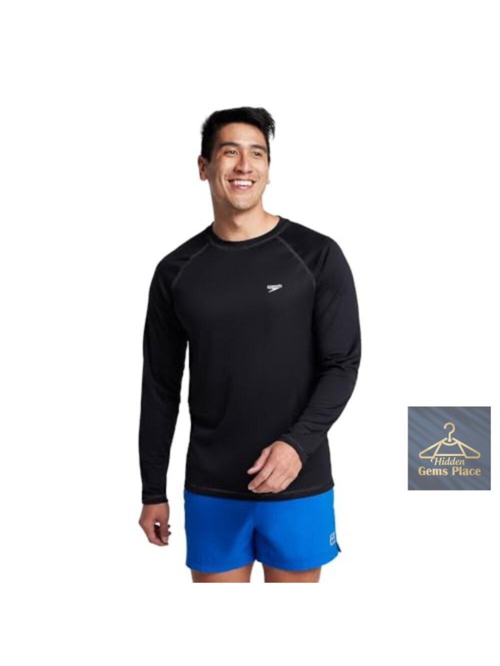 UPF 50 Long Sleeve Loose Fit Swim Shirt Rashguard for Men